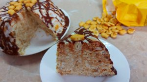 Торт из печенья "Рыбки" с бананом без выпечки. Торт на скорую руку из 4 ингредиентов