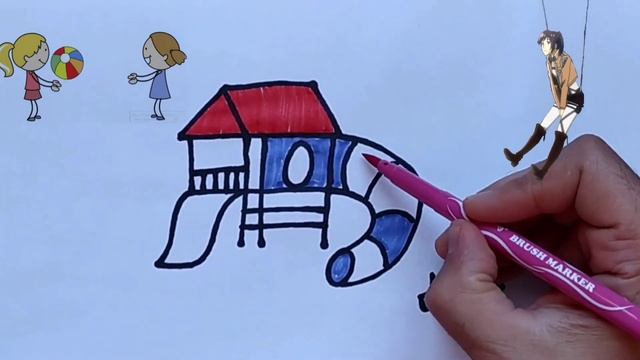 How to draw a playground for children / Как нарисовать детскую площадку смотреть онлайн