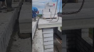 Монтаж плит перекрытия на сложный армопояс