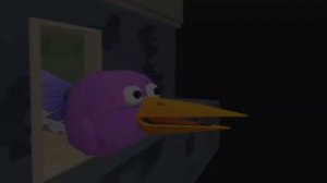 розовый гусь смотрит в окно хочет понять почему так темно?