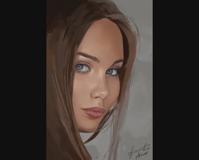 портрет девушки арт - #speedpainting  [#draw #digitalart  #art #photoshop]