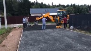 Устройство площадки из щебня и асфальтной крошки ☎️8(