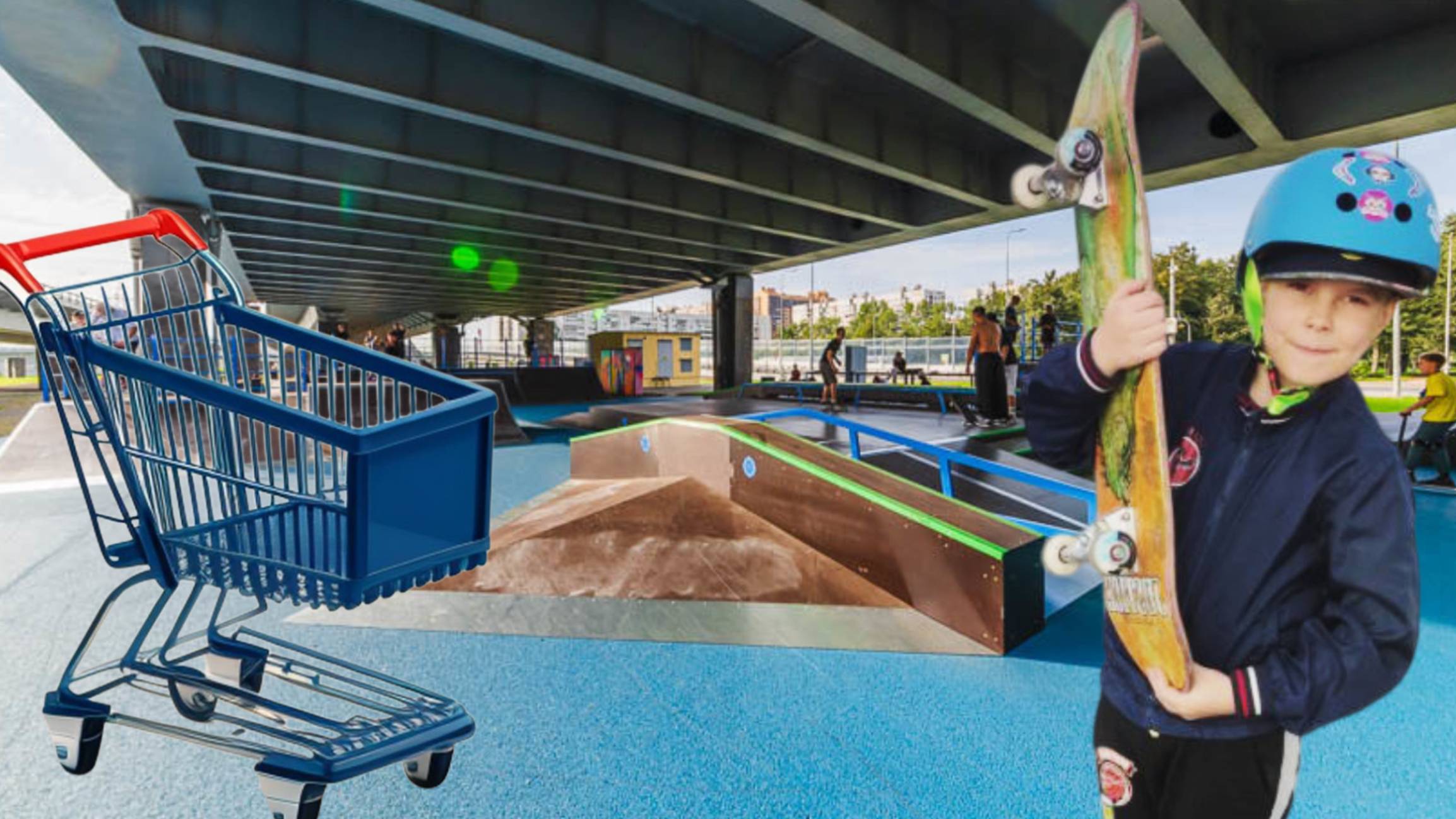 "МОТЯ НА СКЕЙТБОРДЕ" выпуск #6: НА ТЕЛЕЖКЕ ПО СКЕЙТПАРКУ смотреть онлайн