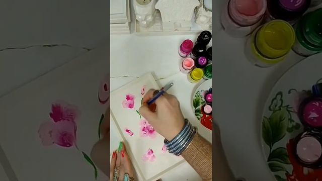 Художественная роспись подноса из гипса #ручная_работ смотреть онлайн