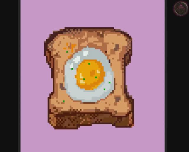 сэндвич с яйцом  ►  Pixel Art   [#draw #digitalart  #art #photoshop]