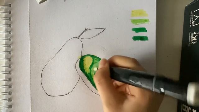 Рисунок маркерами для скетчинга ( авокадо ) смотреть онлайн