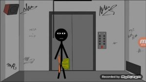 Играю в stickman побег из лифта
