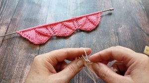 Красивая кайма спицами.