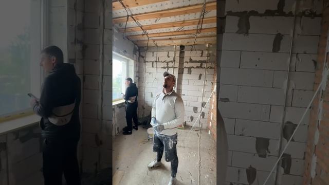 Штукатурка стін . Цегла,Газоблок #штукатурка #будівниц смотреть онлайн