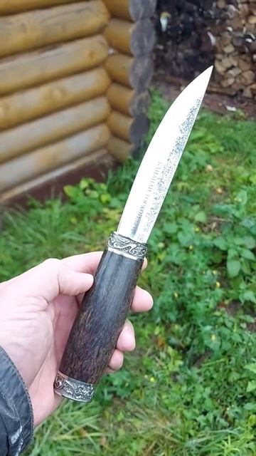 Якутский нож Х12МФ с карельской березой и мельхиором #п смотреть онлайн