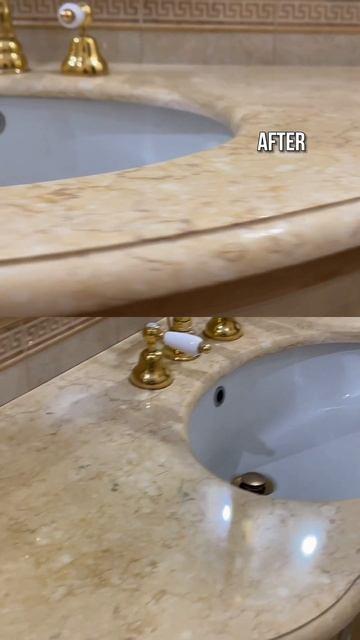 Мрамор в ванной вновь, как в день установки. #полировка смотреть онлайн