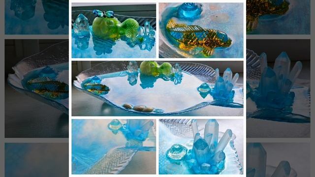 Стеклянное блюдо "Русалочка" с эпоксидной смолой смотреть онлайн