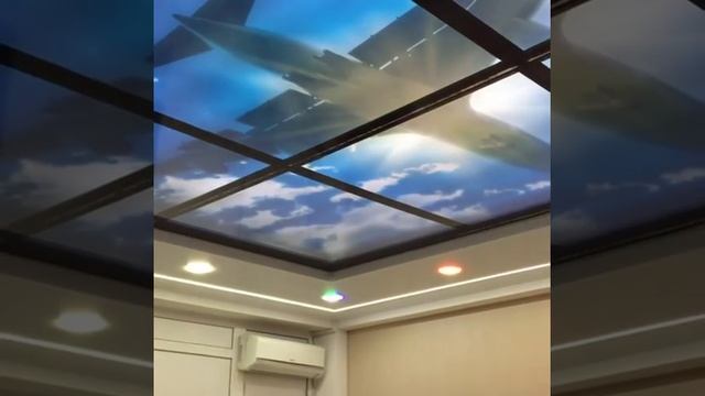 Натяжной потолок с двойной фотопечатью - Potolok-krd.ru смотреть онлайн