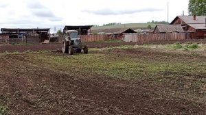 Трактор🚜 ЛТЗ. Т-40 боронит огород часть 4
