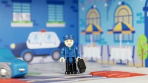 Железная дорога детская "Мега Сити" Hape, 55 элементов