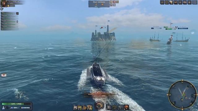 Топим "Месть", ломаем форт и катаем массуху в WORLD OF SEA BATTL смотреть онлайн