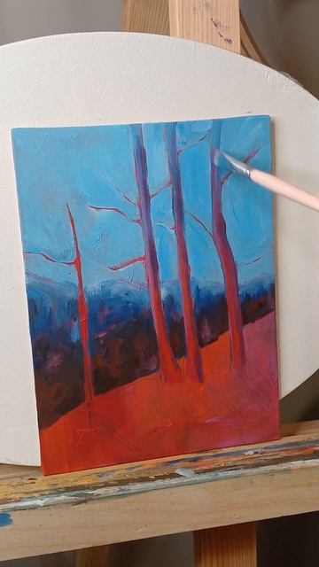 Берёзки акрилом ❤️ #живопись #арт #картина #акриловые? смотреть онлайн