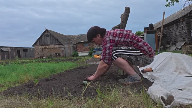 Занимаюсь на огороде, пересаживаю огурцы смотреть онлайн
