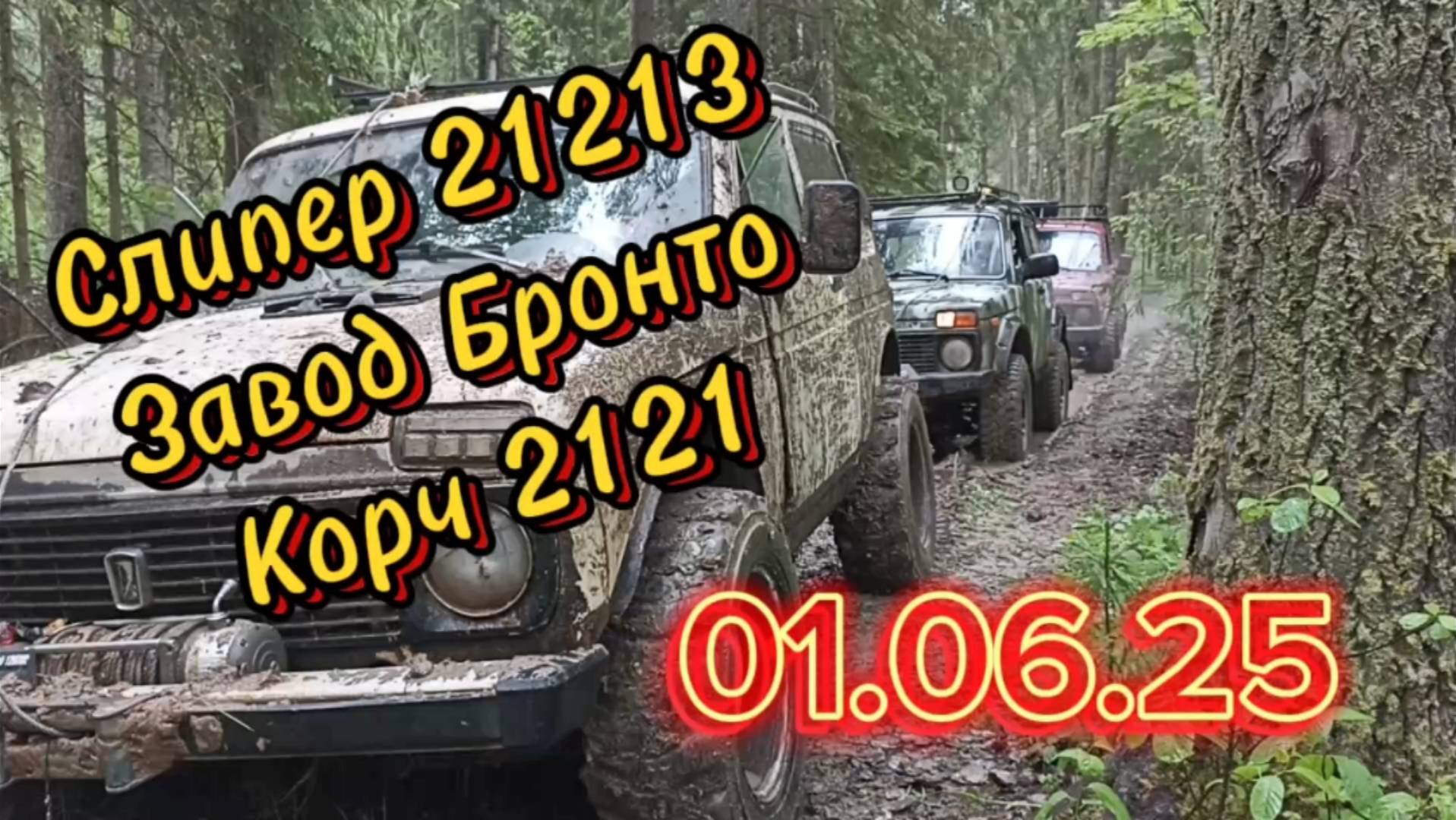 Нива Бронто, Нива 21213 и 2121 первый летний выезд в лес на бездорожье смотреть онлайн