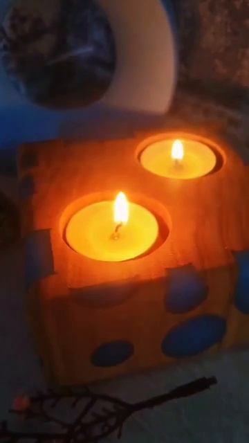 подсвечник из отходов с эпоксидной смолой #wood смотреть онлайн