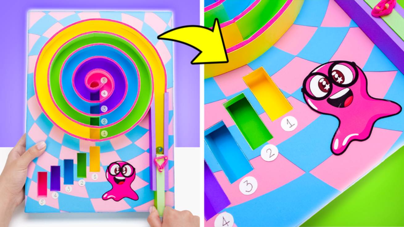 🎲Настольная игра из картона 🔥 Простая поделка своими руками смотреть онлайн