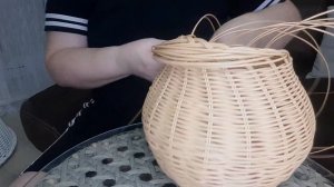 Вазочка-горшочек из ротанга