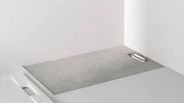 Установка душевого поддона из искусственного камня Esb