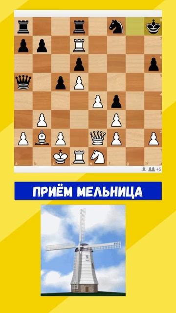🌾 МЕЛЬНИЦА 🌾 Шахматная КОМБИНАЦИЯ #chess #chesspuzzle #shortsvideo смотреть онлайн