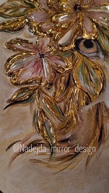 Создание картины Золотой#Лев и Роза в зеркальной техн? смотреть онлайн