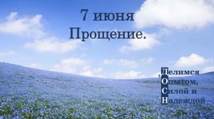 7 июня. Прощение.