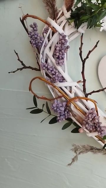 сердце из ротанга - декорация на двери #флористика #florys смотреть онлайн