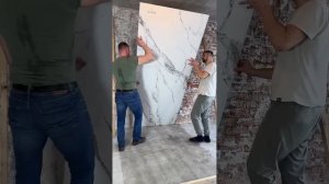 Бамбуковые панели. Монтаж на кирпич. #дизайнинтерьера