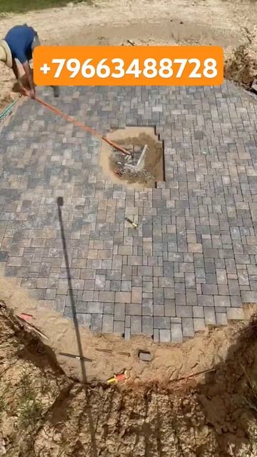 Как собрать круг.Укладка тротуарной плитки смотреть онлайн