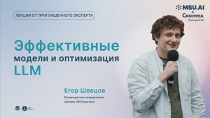 "Эффективные модели и оптимизация LLM". Лекция Егора Швецова