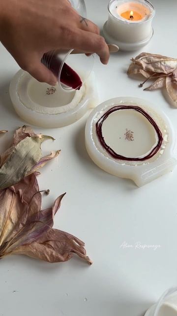 Resinart Process Coaster Technique процесс заливки подстаканников из