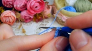 Вяжу браслет с бусинами крючком из остатков пряжи. Crochet beaded bracelet.