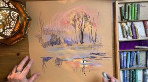 #80  Вечерний пейзаж. Как рисовать масляной пастелью.   @artnikavera