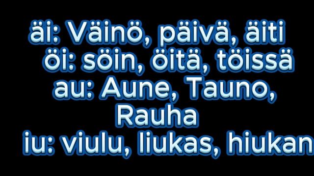 Финский. Дифтонги
