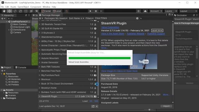 SteamVR Plugin. Добавление объекта Player