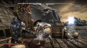Mortal Kombat игра на Sony Playstation 4 Pro Саб Зиро против Рейдена