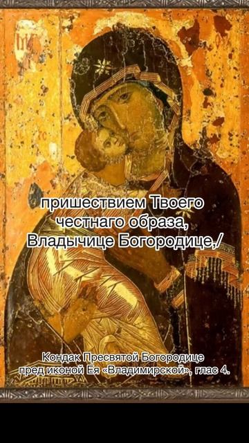 Кондак Пресвятой Богородице пред иконой Ея «Владимирской», глас 8, 3 июня по н.ст. смотреть онлайн