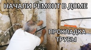 #40. Ломаем стену под трубу, мульчируем под деревьями, делаем забор. Купили дом в деревне на юге.