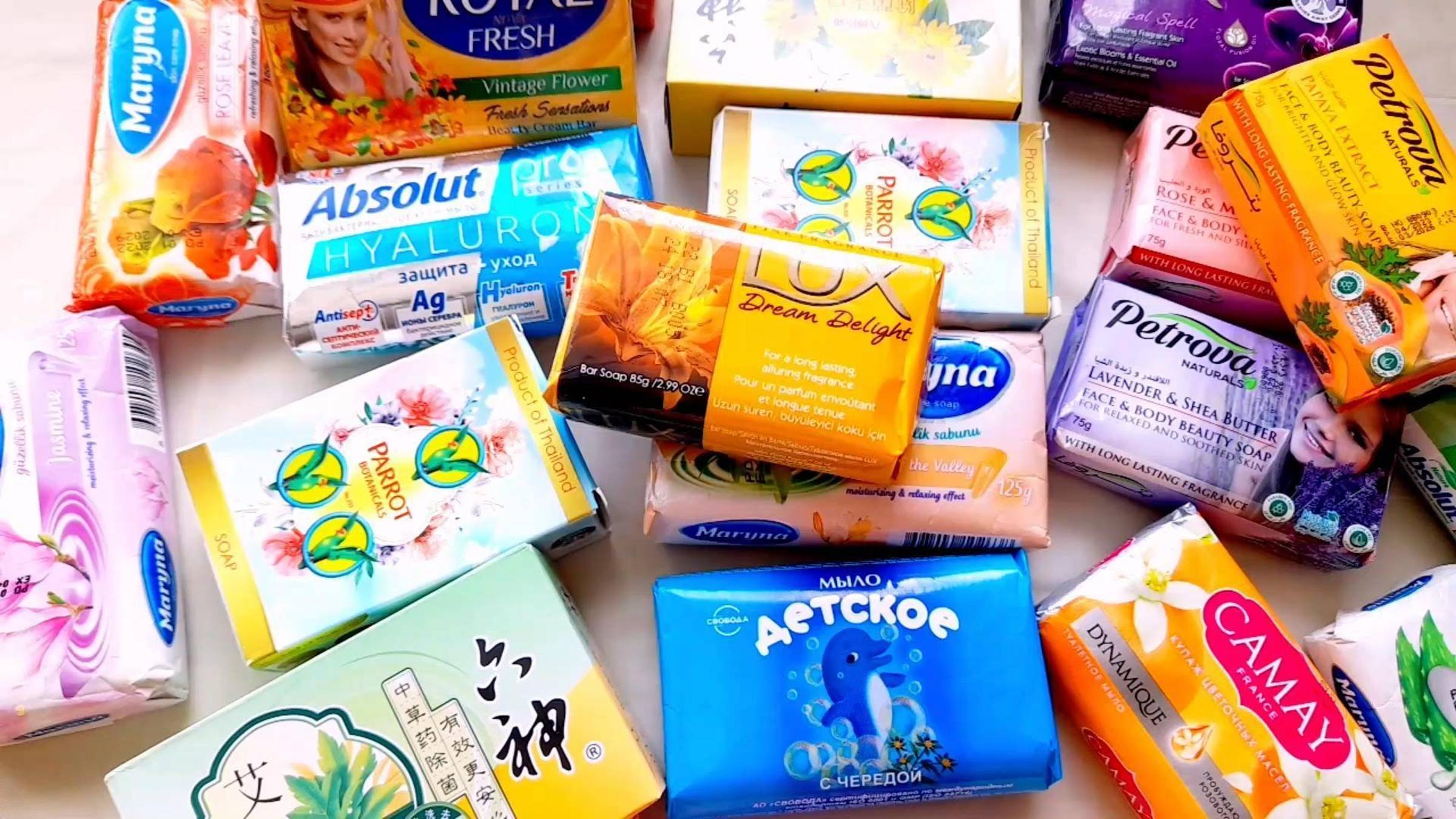 АСМР .  Раскладываю мыло , распаковка мыла без слов, шуршание бумаги ,