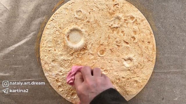 Золотая Луна | Фактурная картина в ваш интерьер | Карти смотреть онлайн