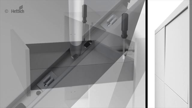 Регулировка наклона передней панели выдвижного ящика HETTICH AvanTech YOU смотреть онлайн