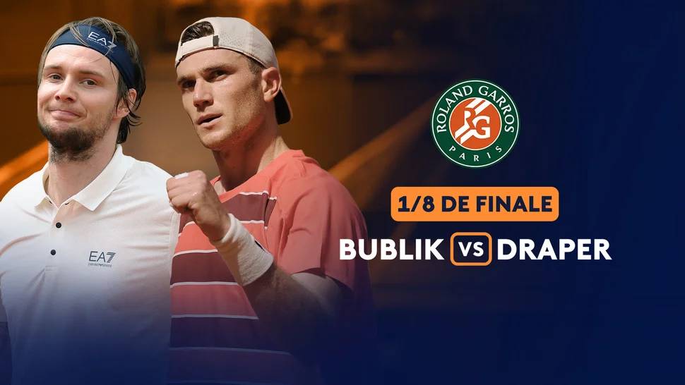 02.06.2025. Александр Бублик - Джек Дрейпер. ATP Roland Garros. Alexander Bublik - Jack Draper смотреть онлайн
