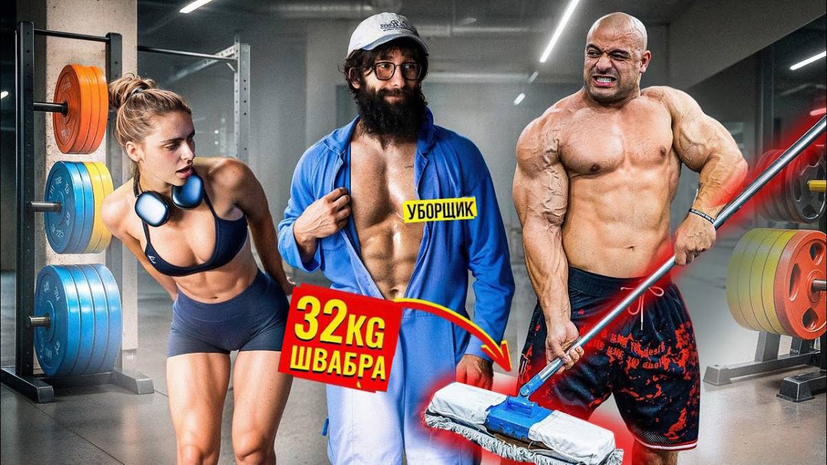 ЭЛИТНЫЙ пауэрлифтер АНАТОЛИЙ Использует 32-килограммовую швабру | Притворился УБОРЩИКОМ в СПОРТЗАЛЕ смотреть онлайн
