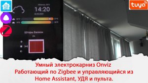 Как установить электрокарниз? Умный электрокарниз Onviz Работающий по Zigbee под Home Assistant,УДЯ