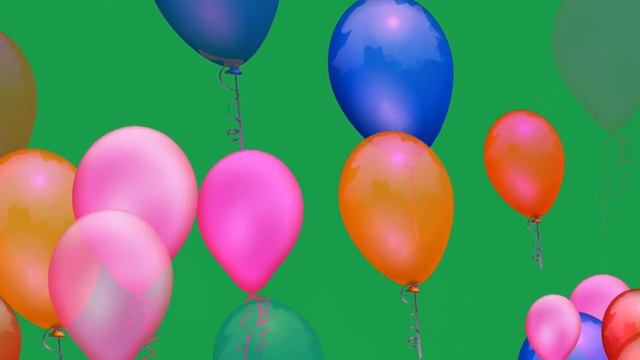 футаж шарики на зеленом фоне