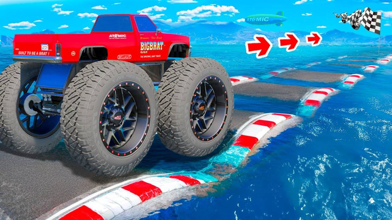 Как далеко тачка сможет проехать по водным кочкам в гта 5 ? смотреть онлайн